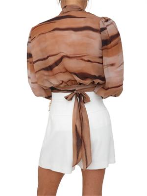 Camicia in chiffon animalier Elisabetta Franchi in DONNA