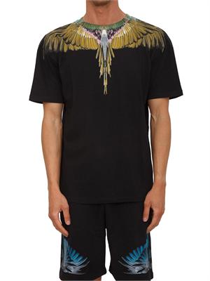 T-shirt nera County of Milan ali colorate in UOMO