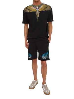 T-shirt nera County of Milan ali colorate in UOMO