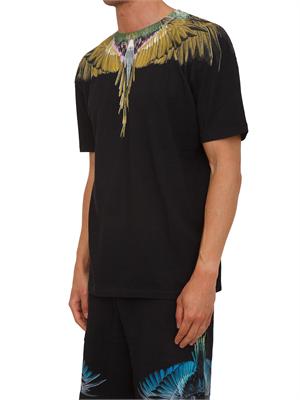 T-shirt nera County of Milan ali colorate in UOMO