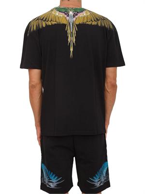T-shirt nera County of Milan ali colorate in UOMO