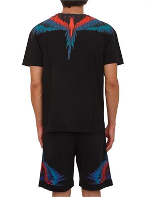 T-shirt nera County of Milan con ali colorate in UOMO