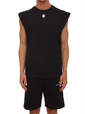 T-shirt nera smanicata County of Milan in cotone in UOMO