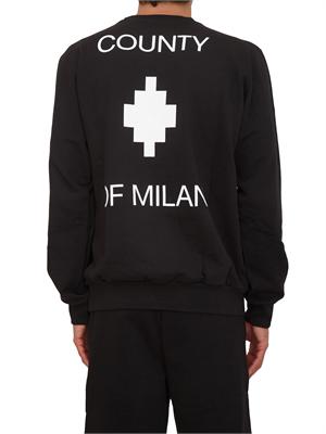 Felpa nera County of Milan in cotone in UOMO