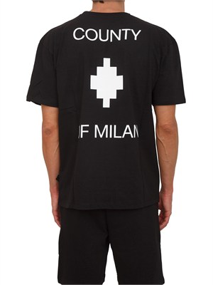 T-shirt nera County of Milan in cotone in UOMO