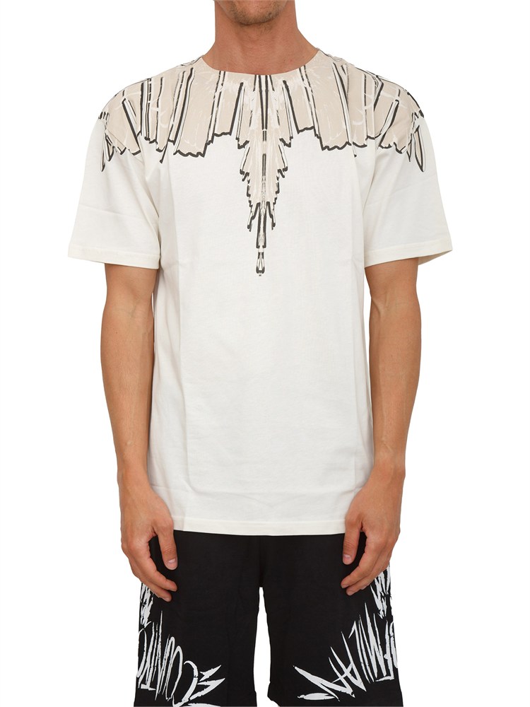 T-shirt beige County of Milan con ali sculptural