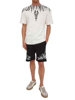 T-shirt beige County of Milan ali graffiti a contrasto in UOMO