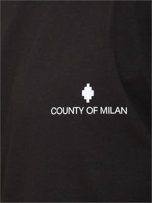 T-shirt nera County of Milan in cotone con logo in UOMO