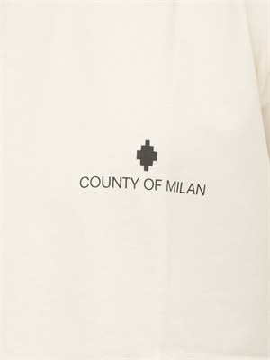 T-shirt nera County of Milan in cotone con logo in UOMO
