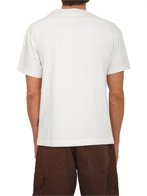 T-shirt avorio Palm Angels stampa bear grande in UOMO