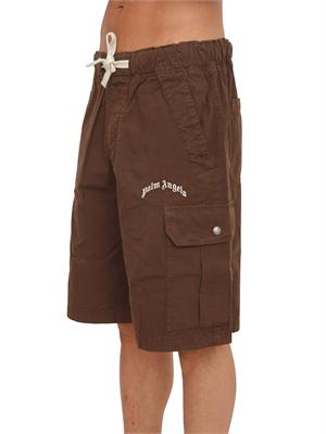 Bermuda cargo Palm Angels in cotone marrone in UOMO