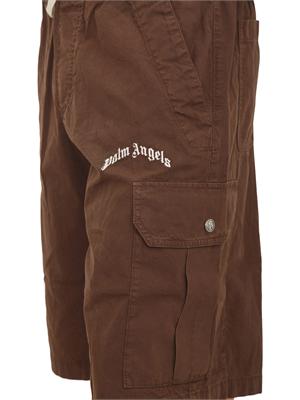 Bermuda cargo Palm Angels in cotone marrone in UOMO
