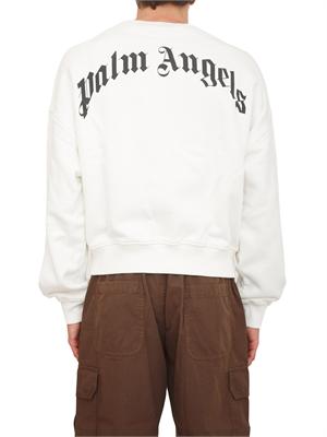 Felpa uomo Palm Angels in cotone avorio in UOMO