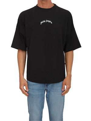 T-shirt nera Palm Angels in cotone loose fit in UOMO