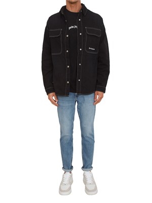 T-shirt nera Palm Angels in cotone loose fit in UOMO