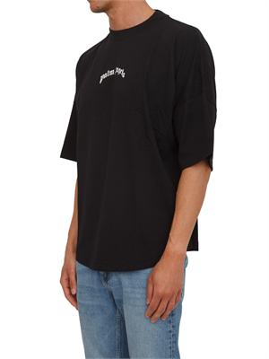 T-shirt nera Palm Angels in cotone loose fit in UOMO