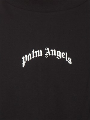 T-shirt nera Palm Angels in cotone loose fit in UOMO