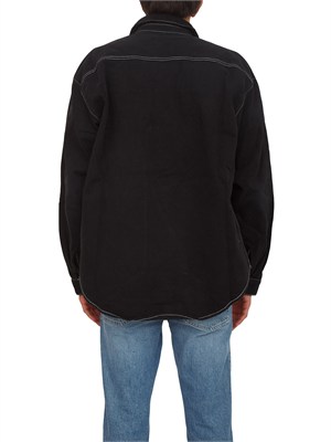 Camicia overshirt Palm Angels nera con tasche in UOMO