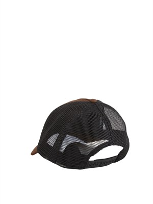 Cappello Palm Angels in cotone marrone e rete nera in UOMO