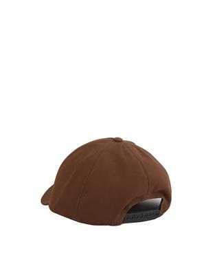 Berretto Palm Angels in cotone marrone logo ricamato in UOMO