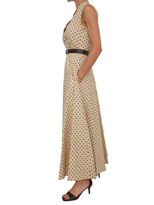 Abito MSTWEST Max Mara Studio in cotone beige a pois in DONNA