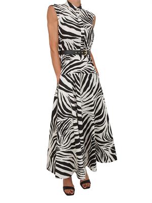 Abito MSTWEST Max Mara Studio in cotone bianco zebrato in DONNA