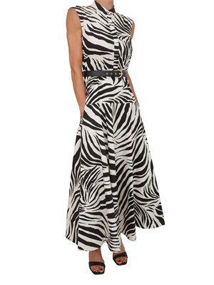 Abito MSTWEST Max Mara Studio in cotone bianco zebrato in DONNA