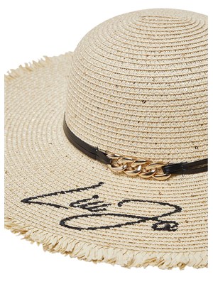 Cappello Liu Jo a tesa larga beige con paillettes in DONNA