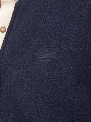 Bomber Etro uomo in tessuto blu motivo Paisley ton sur ton in UOMO