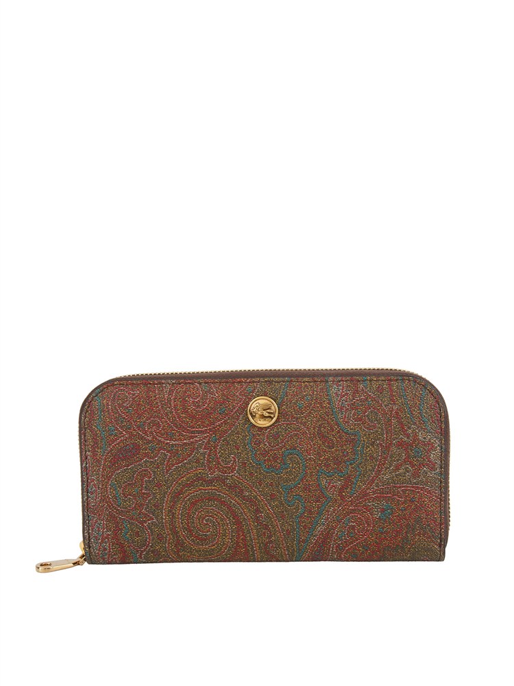 Portafoglio zip around Etro donna in tessuto Paisley