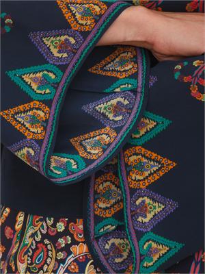 Blusa Etro donna in pura seta blu stampa Paisley in DONNA