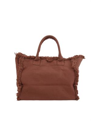 Borsa shopper marrone Banana Moon bordi sfrangiati in DONNA