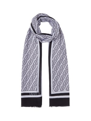 Stola Liu Jo donna in tessuto stampa logo nero in DONNA