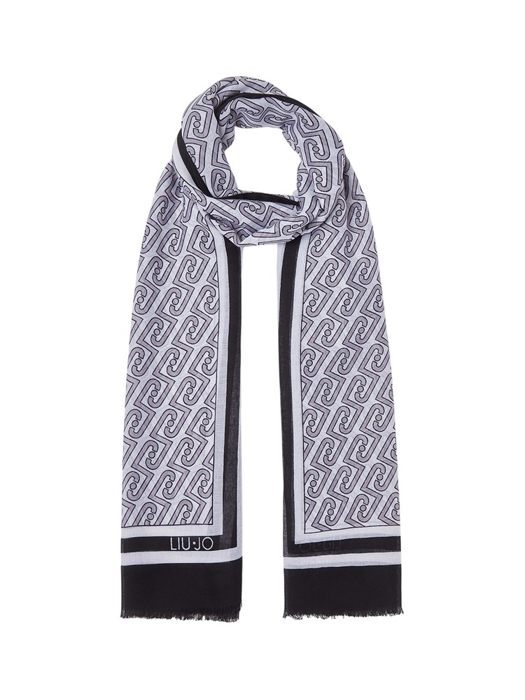 Stola Liu Jo donna in tessuto stampa logo nero