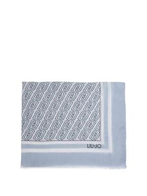 Stola Liu Jo donna in tessuto stampa logo azzurro in DONNA