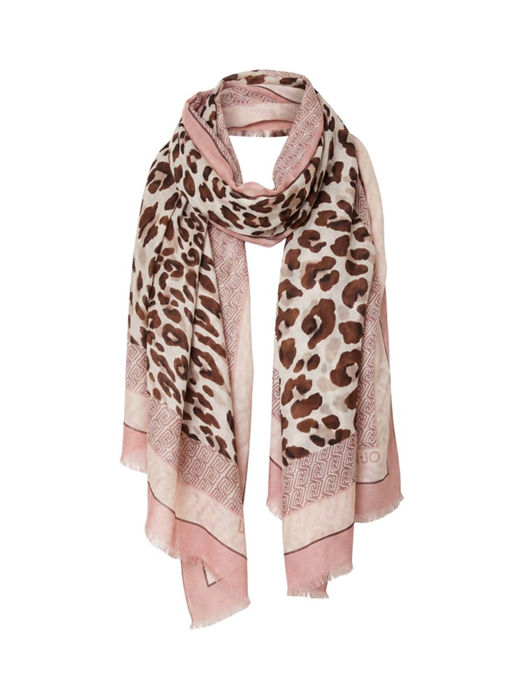 Stola Liu Jo donna in tessuto stampa animalier rosa