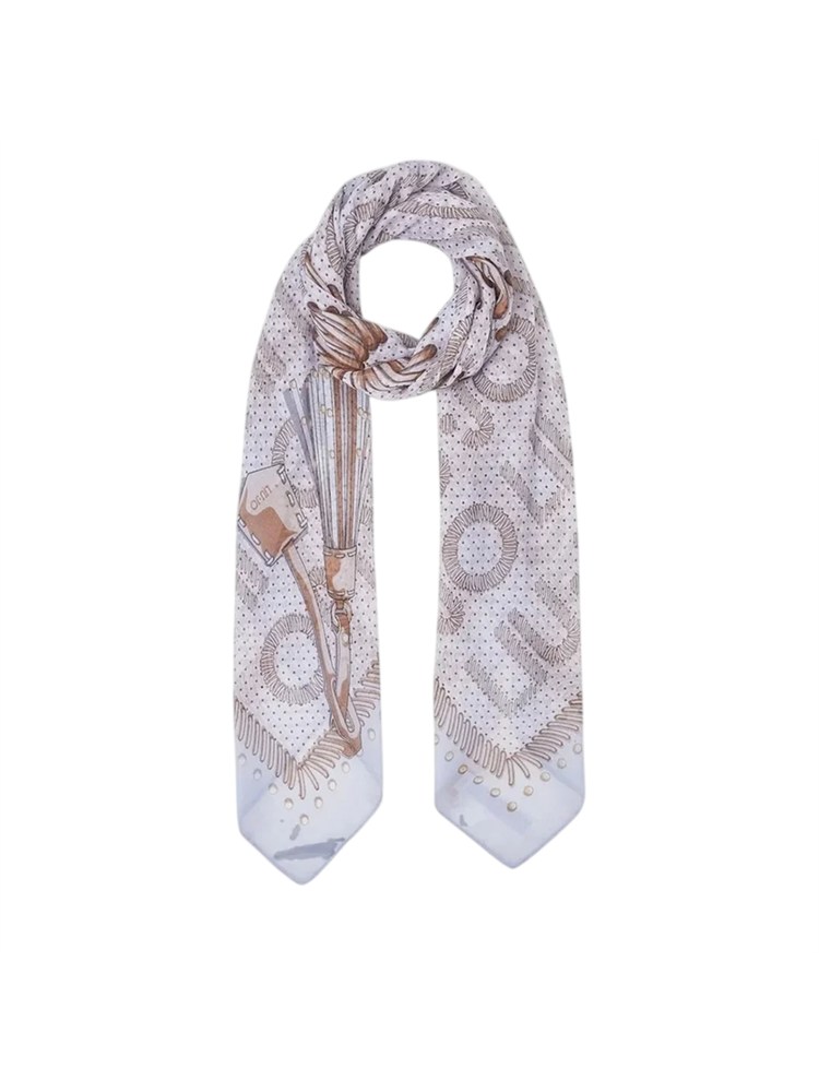 Foulard grande Liu Jo donna logo lettering blu