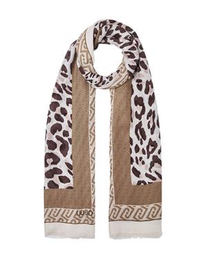 Stola Liu Jo donna in tessuto stampa animalier beige in DONNA