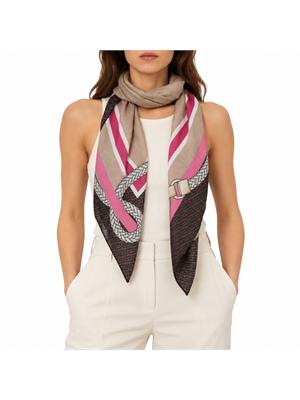Foulard Liu Jo donna in tessuto stampato marrone in DONNA