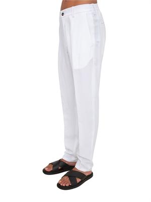 Pantalone Picasso Siviglia uomo misto viscosa e lino bianchi in UOMO