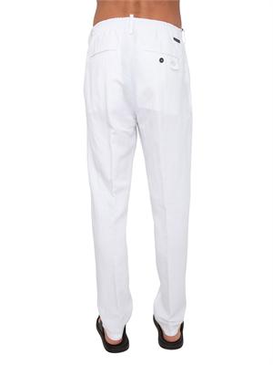 Pantalone Picasso Siviglia uomo misto viscosa e lino bianchi in UOMO