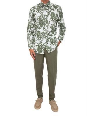 Pantalone Picasso Siviglia uomo misto viscosa e lino verde in UOMO