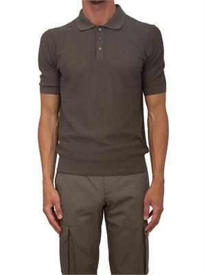 Polo marrone Aiace Galassi in maglia verde in UOMO