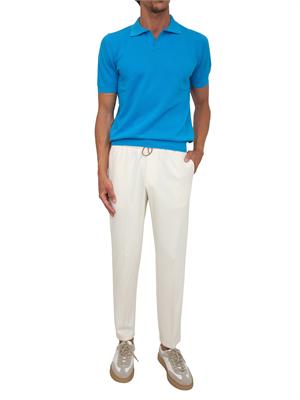 Polo azzurra Aiace Galassi in cotone in UOMO
