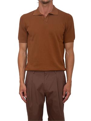 Polo marrone Aiace Galassi in cotone in UOMO