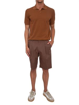 Polo marrone Aiace Galassi in cotone in UOMO
