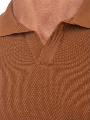 Polo marrone Aiace Galassi in cotone in UOMO