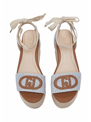 Sandali zeppa Liu Jo denim jacquard in DONNA