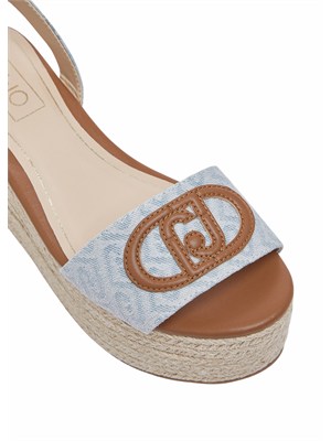 Sandali zeppa Liu Jo denim jacquard in DONNA
