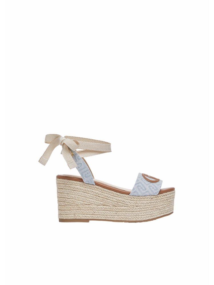 Sandali zeppa Liu Jo denim jacquard